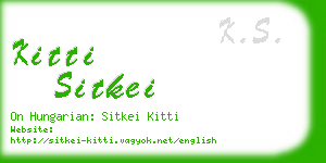 kitti sitkei business card